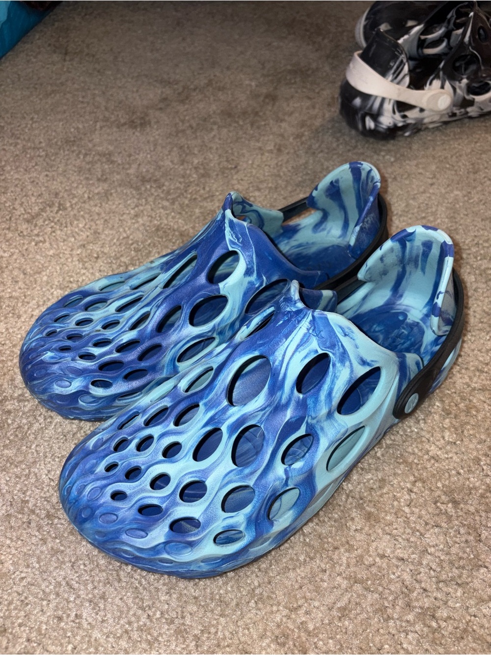 Merrell Hydro Moc Blue Marbled Slip-On Foam Clog